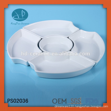 Ceramic Material and Porcelain Ceramic Type 5 compartment dinner plates,divided plate sets